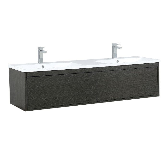 Lexora Vanities Lexora Sant Contemporary 60" Iron Charcoal Double Bathroom Vanity with Labaro Brushed Nickel Faucet