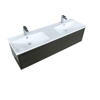 Lexora Vanities Lexora Sant Contemporary 60" Iron Charcoal Double Bathroom Vanity with Labaro Brushed Nickel Faucet