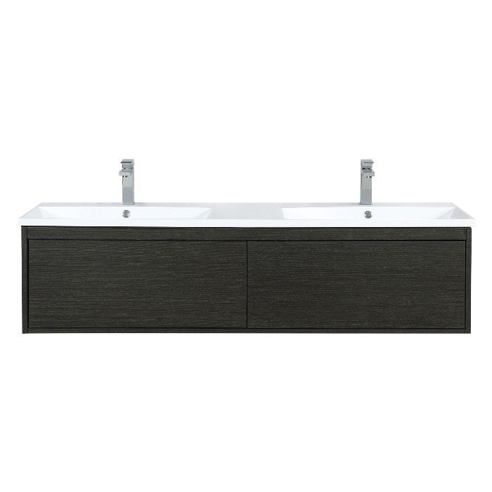 Lexora Vanities Lexora Sant Contemporary 60" Iron Charcoal Double Bathroom Vanity with Labaro Brushed Nickel Faucet