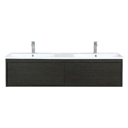 Lexora Vanities Lexora Sant Contemporary 60" Iron Charcoal Double Bathroom Vanity with Labaro Brushed Nickel Faucet