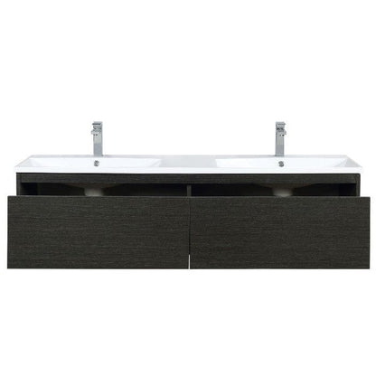 Lexora Vanities Lexora Sant Contemporary 60" Iron Charcoal Double Bathroom Vanity with Labaro Brushed Nickel Faucet