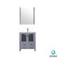 Lexora Volez 30" Dark Grey Single Vanity Set | Integrated Ceramic Top | White Ceramic Integrated Square Sink | 28" Mirror