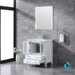 Lexora Volez 30" White Single Vanity Set | Integrated Ceramic Top | White Ceramic Integrated Square Sink | 28" Mirror