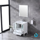 Lexora Volez 30" White Single Vanity Set | Integrated Ceramic Top | White Ceramic Integrated Square Sink | 28" Mirror