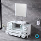 Lexora Volez 60" White Single Vanity Set | 2 Side Cabinets | Integrated Top | White Integrated Square Sink | 34" Mirror
