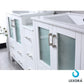 Lexora Volez 72" White Double Vanity Set | Side Cabinet | Integrated Top | White Integrated Square Sink | 28" Mirrors