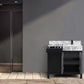 Zilara Transitional Black and Grey 36" Vanity, Cascata Nera Matte Black Faucet Set | LZ342236SLISFCM