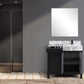 Zilara Transitional Black and Grey 36" Vanity Set, Cascata Nera Matte Black Faucet Set | LZ342236SLISM30FCM