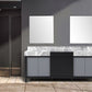 Zilara Transitional Black and Grey 80" Double Vanity, 30" Frameless Mirrors | LZ342280DLISM30