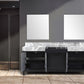 Zilara Transitional Black and Grey 80" Double Vanity, 30" Frameless Mirrors | LZ342280DLISM30