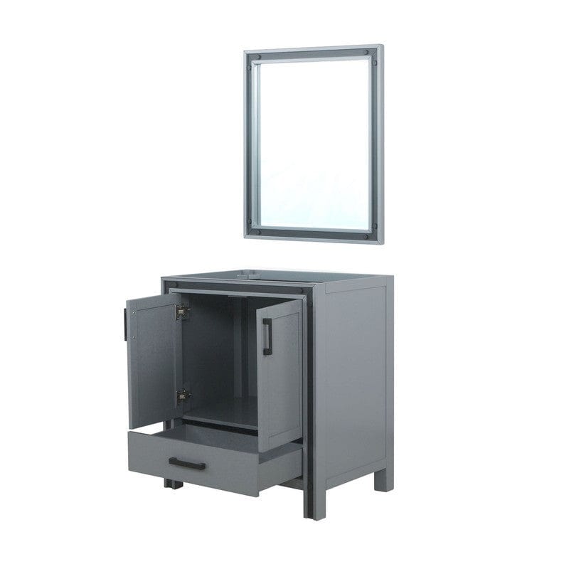 Ziva Transitional Dark Grey 30" Single Vanity, no Top and 28" Mirror | LZV352230SB00M28