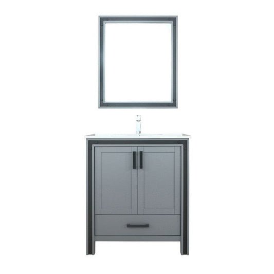 Ziva Transitional Dark Grey 30" Single Vanity Set | LZV352230SBJSM28F