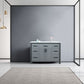 Ziva Transitional Dark Grey 48" Single Vanity, Cultured Marble Top, White Square Sink | LZV352248SBJS000