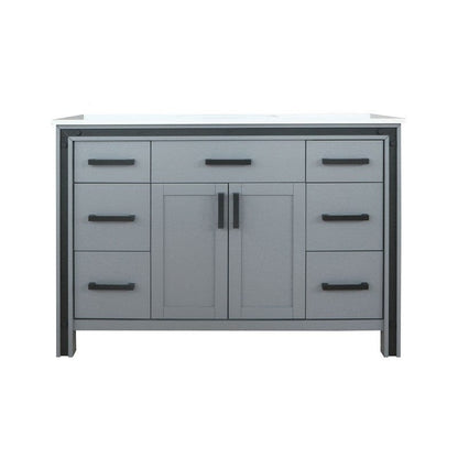 Ziva Transitional Dark Grey 48" Single Vanity, Cultured Marble Top, White Square Sink | LZV352248SBJS000