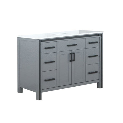 Ziva Transitional Dark Grey 48" Single Vanity, Cultured Marble Top, White Square Sink | LZV352248SBJS000