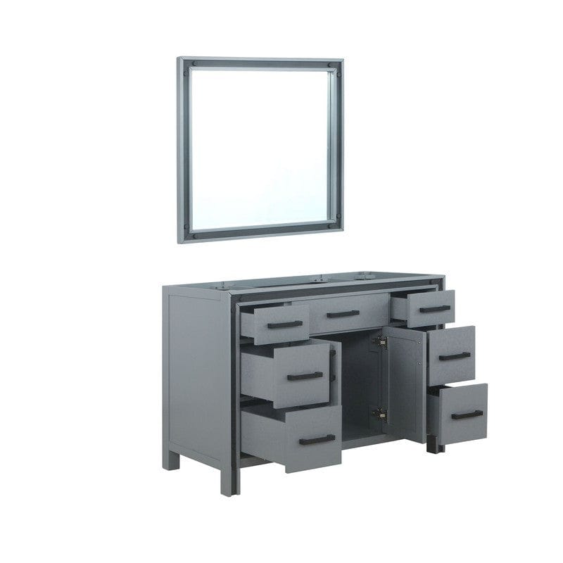 Ziva Transitional Dark Grey 48" Single Vanity, no Top and 34" Mirror | LZV352248SB00M34