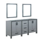 Ziva Transitional Dark Grey 72" Double Vanity, no Top and 30" Mirrors | LZV352272SB00M30