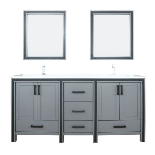 Ziva Transitional Dark Grey 72" Double Vanity Set | LZV352272SBJSM30F