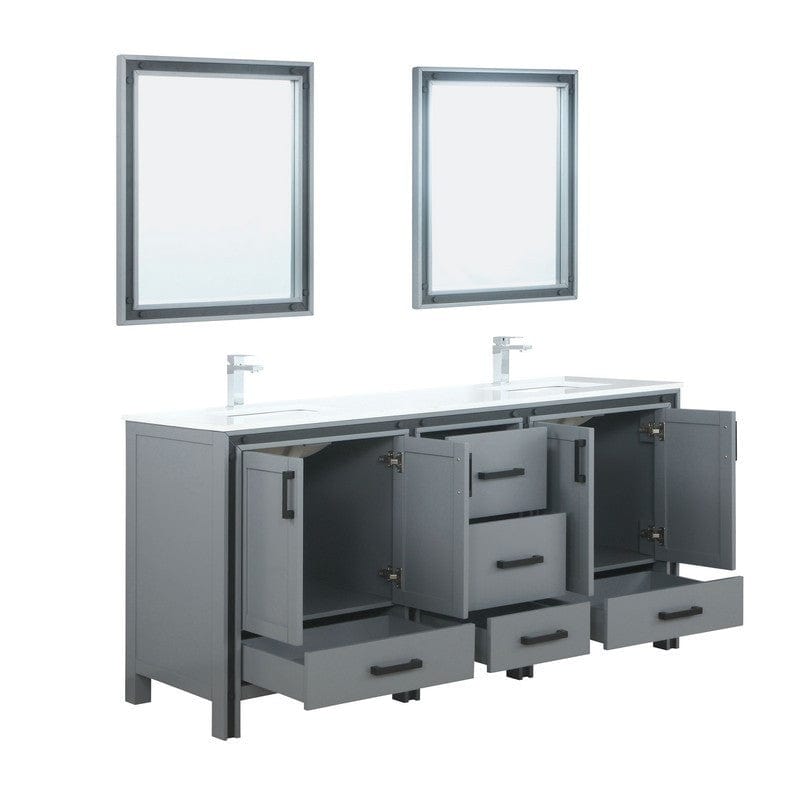 Ziva Transitional Dark Grey 72" Double Vanity Set | LZV352272SBJSM30F