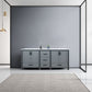 Ziva Transitional Dark Grey 80" Double Vanity, Cultured Marble Top, White Square Sinks | LZV352280SBJS000