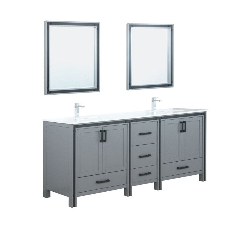 Ziva Transitional Dark Grey 80" Double Vanity Set | LZV352280SBJSM30F