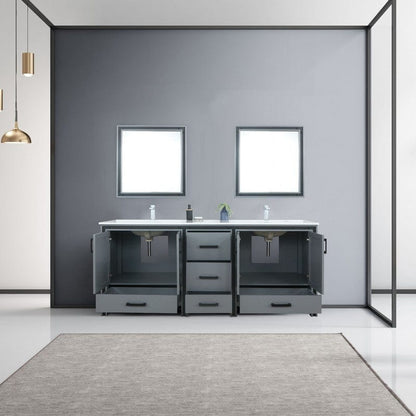 Ziva Transitional Dark Grey 80" Double Vanity Set | LZV352280SBJSM30F