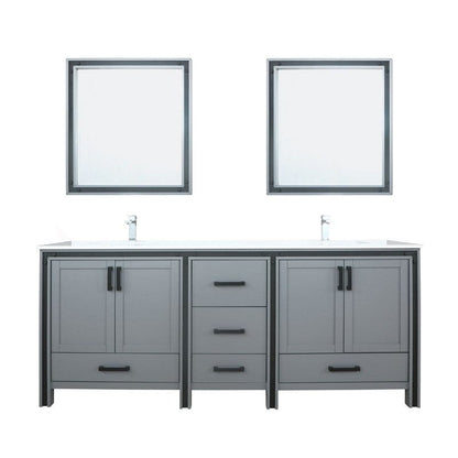 Ziva Transitional Dark Grey 80" Double Vanity Set | LZV352280SBJSM30F