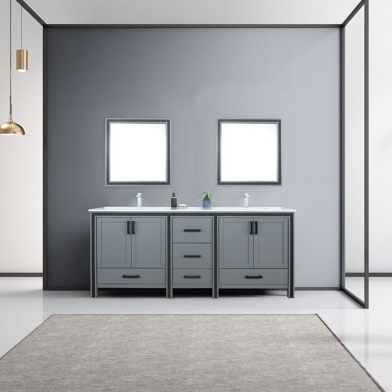 Ziva Transitional Dark Grey 80" Double Vanity Set | LZV352280SBJSM30F