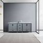 Ziva Transitional Dark Grey 84" Double Vanity, Cultured Marble Top, White Square Sinks | LZV352284SBJS000