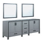 Ziva Transitional Dark Grey 84" Double Vanity, no Top and 34" Mirrors | LZV352284SB00M34