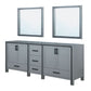 Ziva Transitional Dark Grey 84" Double Vanity, no Top and 34" Mirrors | LZV352284SB00M34