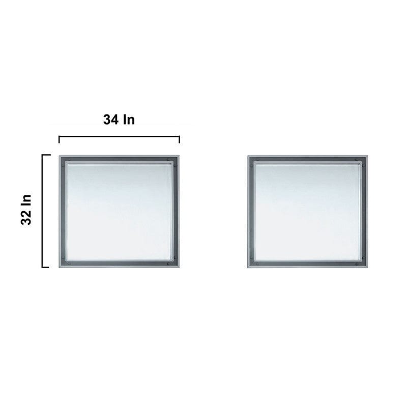 Ziva Transitional Dark Grey 84" Double Vanity, no Top and 34" Mirrors | LZV352284SB00M34