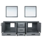 Ziva Transitional Dark Grey 84" Double Vanity, no Top and 34" Mirrors | LZV352284SB00M34