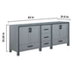 Ziva Transitional Dark Grey 84" Double Vanity, no Top and 34" Mirrors | LZV352284SB00M34