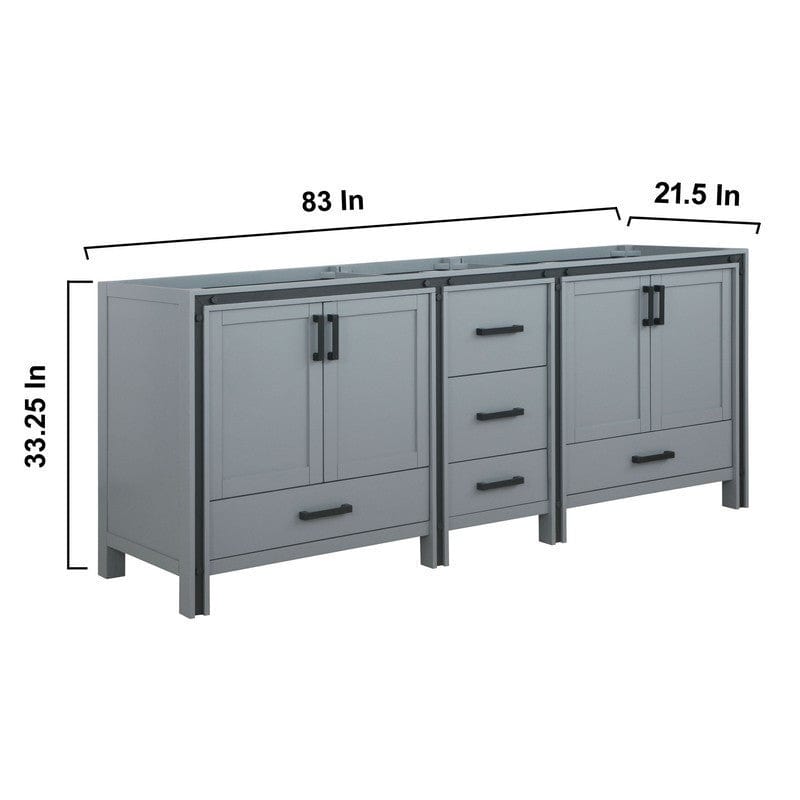 Ziva Transitional Dark Grey 84" Vanity Cabinet Only | LZV352284SB00000