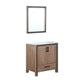 Ziva Transitional Rustic Barnwood 30" Single Vanity, Cultured Marble Top, White Square Sink and 28" Mirror | LZV352230SNJSM28