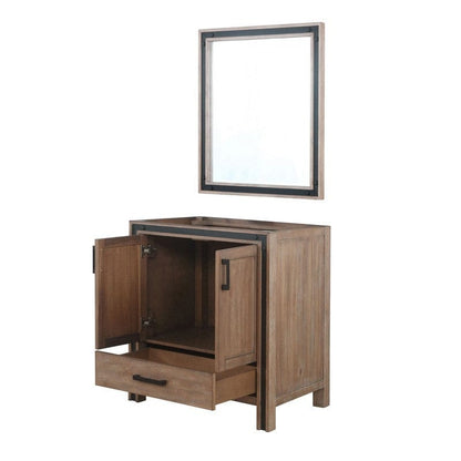 Ziva Transitional Rustic Barnwood 30" Single Vanity, no Top and 28" Mirror | LZV352230SN00M28