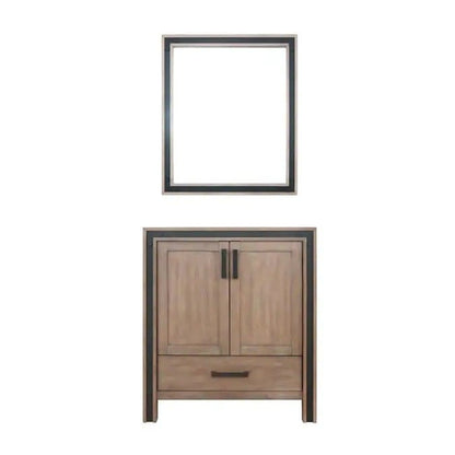 Ziva Transitional Rustic Barnwood 30" Single Vanity, no Top and 28" Mirror | LZV352230SN00M28