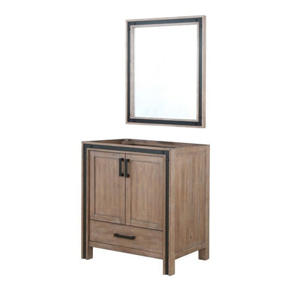 Ziva Transitional Rustic Barnwood 30" Single Vanity, no Top and 28" Mirror | LZV352230SN00M28