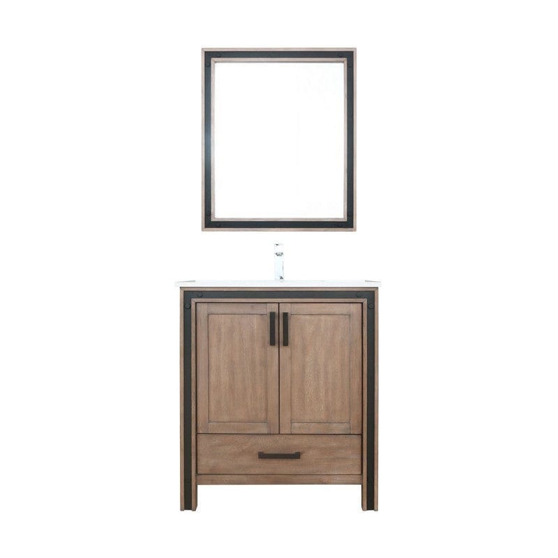 Ziva Transitional Rustic Barnwood 30" Single Vanity Set | LZV352230SNJSM28F