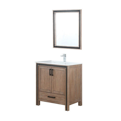 Ziva Transitional Rustic Barnwood 30" Single Vanity Set | LZV352230SNJSM28F