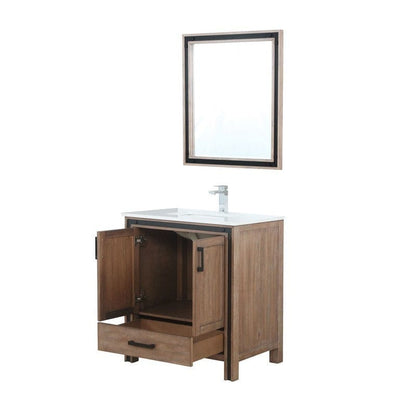 Ziva Transitional Rustic Barnwood 30" Single Vanity Set | LZV352230SNJSM28F