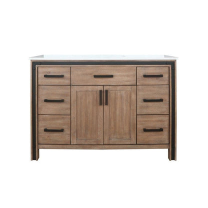 Ziva Transitional Rustic Barnwood 48" Single Vanity, Cultured Marble Top, White Square Sink | LZV352248SNJS000