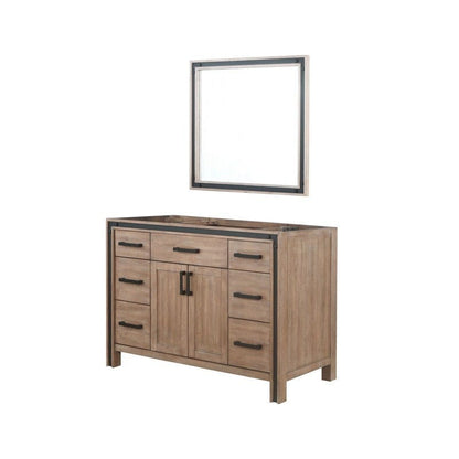 Ziva Transitional Rustic Barnwood 48" Single Vanity, no Top and 34" Mirror | LZV352248SN00M34