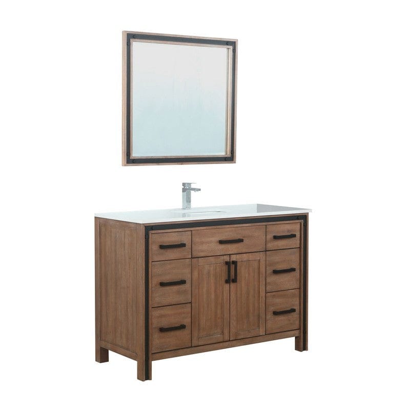 Ziva Transitional Rustic Barnwood 48" Single Vanity Set | LZV352248SNJSM34F