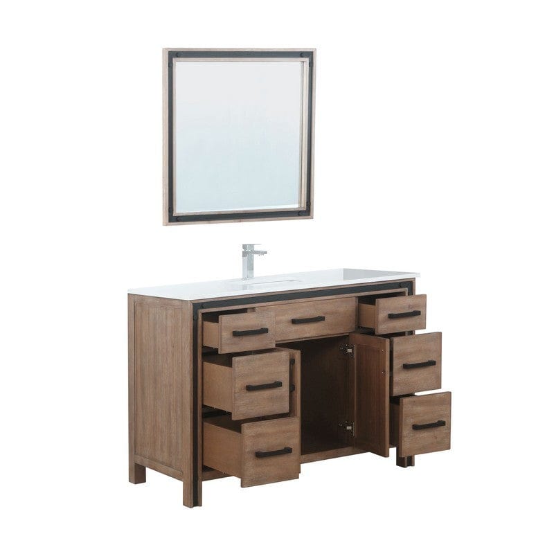 Ziva Transitional Rustic Barnwood 48" Single Vanity Set | LZV352248SNJSM34F