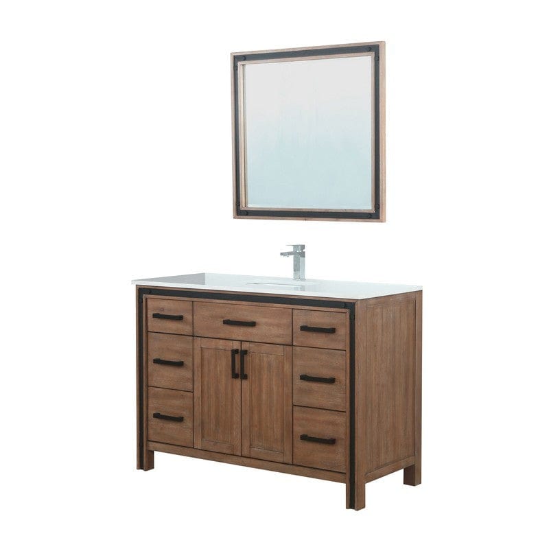 Ziva Transitional Rustic Barnwood 48" Single Vanity Set | LZV352248SNJSM34F