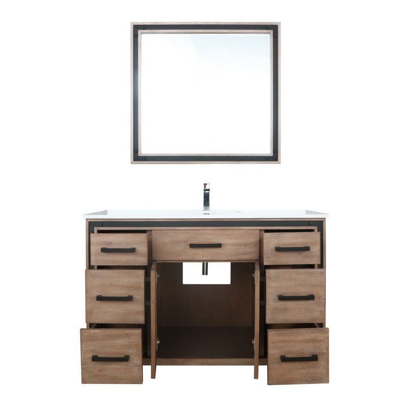 Ziva Transitional Rustic Barnwood 48" Single Vanity Set | LZV352248SNJSM34F