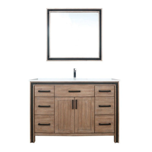 Ziva Transitional Rustic Barnwood 48" Single Vanity Set | LZV352248SNJSM34F