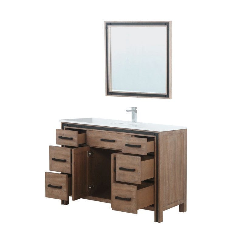 Ziva Transitional Rustic Barnwood 48" Single Vanity Set | LZV352248SNJSM34F